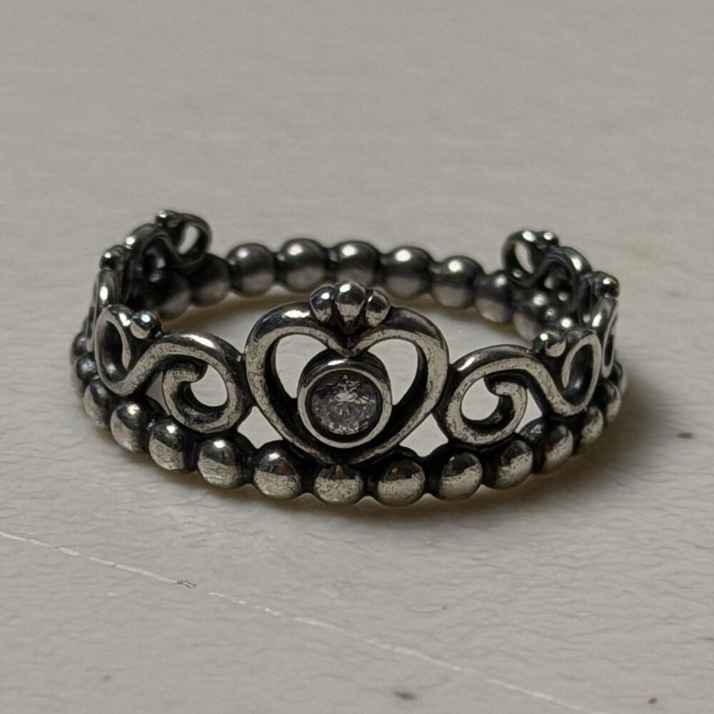 Pandora Princess Tiara Size 7 Sterling Silver Ring